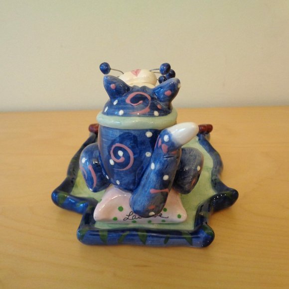 WhimsiClay Cat by Amy Lacombe Hearts Memo Pad Post It Holder Retired Vintage NEW - Picture 4 of 7